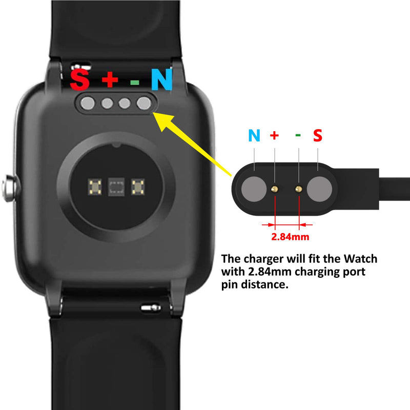 [Australia - AusPower] - TenCloud Smart Watch Charger 2 Pin Compatible with Umidigi Uwatch 3 Smartwatch Charger for UFit/Uwatch 3/ Uwatch GT/Uwatch 2 Fitness Watches 