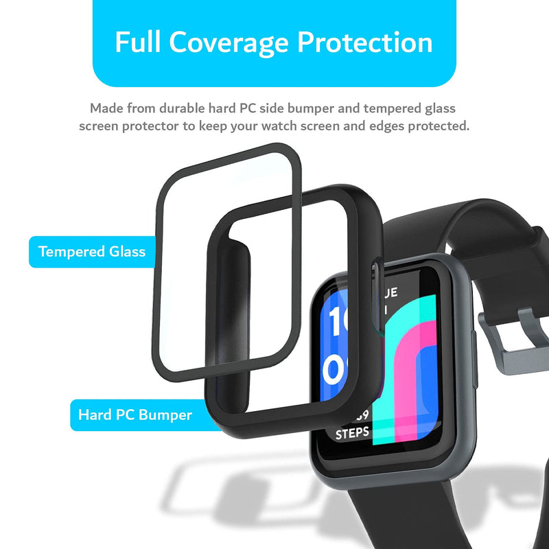 [Australia - AusPower] - TUDIA Protective Case with Screen Protector Compatible for Wyze Smart Watch 47mm, Tough Full Coverage Hard PC Bubble-Free Anti Fingerprint HD Clear Case Cover 