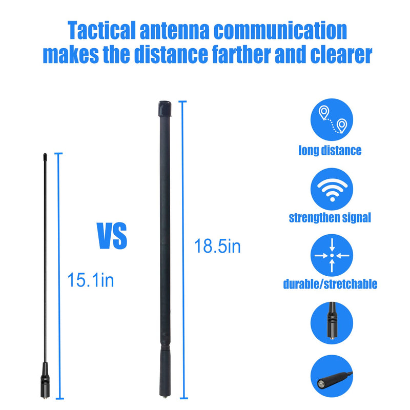[Australia - AusPower] - Foldable CS Tactical Antenna,18.5 inches SMA Female Dual Band VHF/UHF 136-520Mhz,3.6dBi High Gain Antenna,for Baofeng UV-5R BF-888S BF-F8HP Two Way Radio Walkie Talkie 