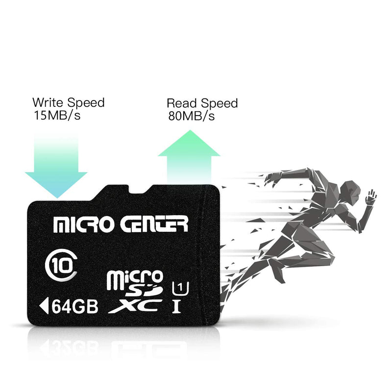 [Australia - AusPower] - Micro Center 64GB Class 10 MicroSDXC Flash Memory Card with Adapter for Mobile Device Storage Phone, Tablet, Drone & Full HD Video Recording - 80MB/s UHS-I, C10, U1 (2 Pack) 64GB - 2 pack 