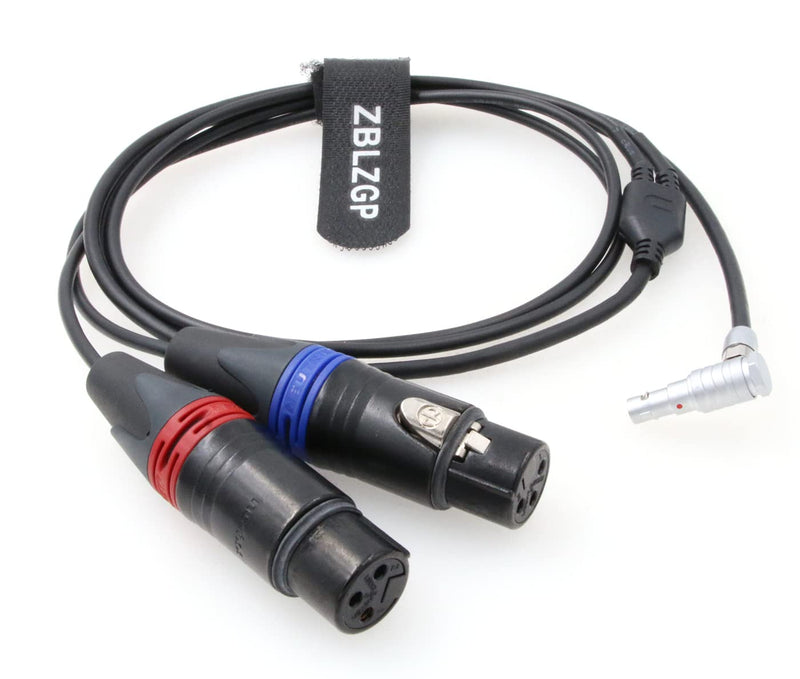 [Australia - AusPower] - ZBLZGP Dual 3-Pin XLR Female to 5 Pin Right Angle Audio Input Cable for Arri Alexa Mini 