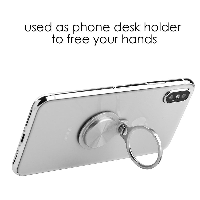 [Australia - AusPower] - SumacLife Metallic Ring Phone Holder, with 360 Degree Rotation, Grip Kickstand for Samsung Galaxy/Apple iPhone, Etc. Stand for Smartphones (Universal Design) - Black 