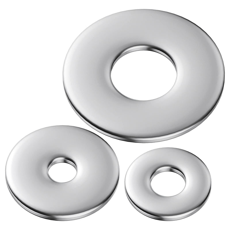 [Australia - AusPower] - Wensilon (120Pcs)1/4"x1 Stainless Steel 304 Metal Flat washers for Screws and Bolts, Suitable for Factory Maintenance, Kitchen, Store and Outdoor Construction 