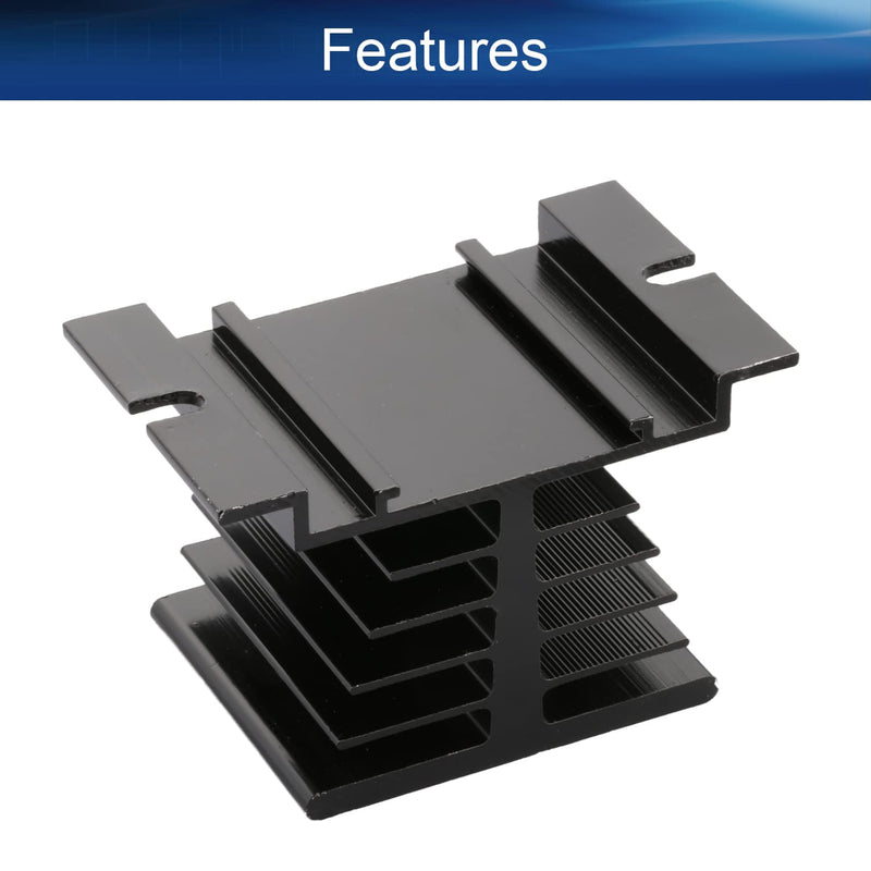 [Australia - AusPower] - Heyiarbeit 1pcs Single Phase Solid State Relay Aluminum Heat Sink SSR Dissipation Radiator 3.15"x1.97"x1.97"(LxWxH) for Relay 10-40A Black AI-50B 