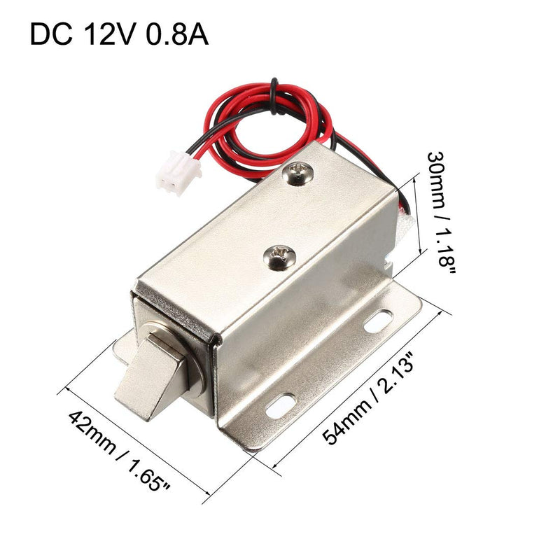 [Australia - AusPower] - uxcell DC 12V 0.8A 11.4mm Electromagnetic Solenoid Lock Assembly for Electirc Lock Cabinet Door Lock 