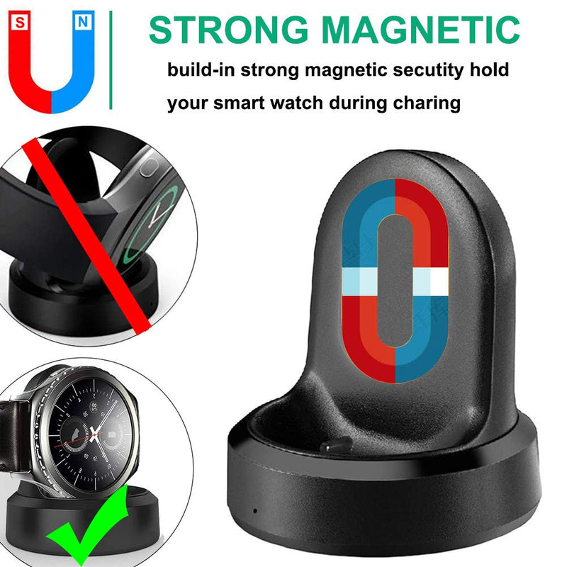 [Australia - AusPower] - Charger for Samsung Galaxy Watch 1 42mm/46mm, Replacement Charging Dock Cradle for Galaxy Watch SM-R800/R810/R815 Smart Watch (Black) 