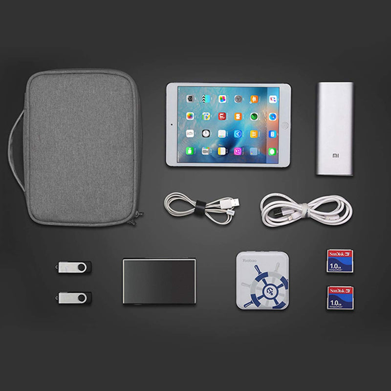 [Australia - AusPower] - Electronics Organizer, OrgaWise Electronic Accessories Bag Travel Cable Organizer Three-Layer for iPad Mini, Kindle, Hard Drives, Cables, Chargers (Two-Layer-Grey) Two-Layer-Grey 