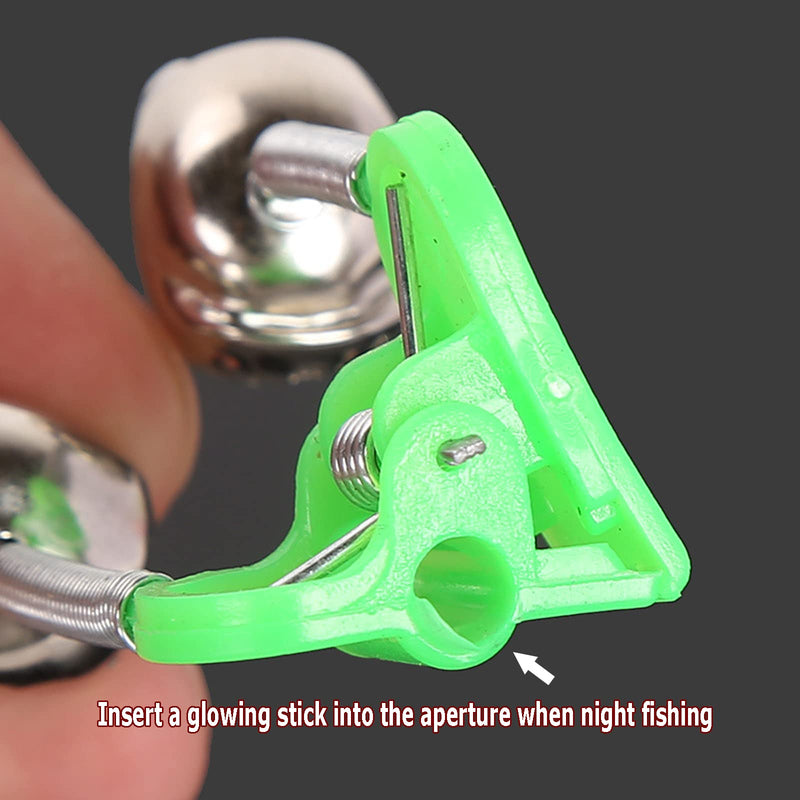 [Australia - AusPower] - FASPLORE 20 Pcs Fishing Bells for Rods Comes with 10 Fishing Glow Sticks Fishing Bite Alarm Indicator 