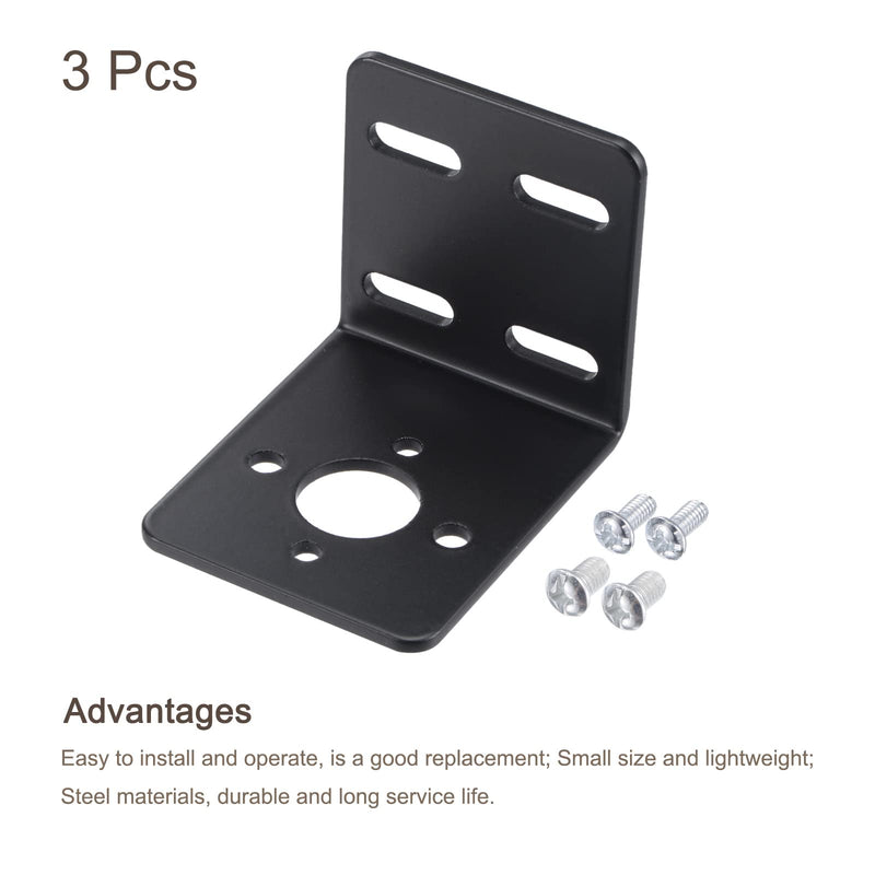 [Australia - AusPower] - MECCANIXITY Motor Mounting Bracket Motor Holder 58x58x50mm Black with Screws for Motor 3 Pack 