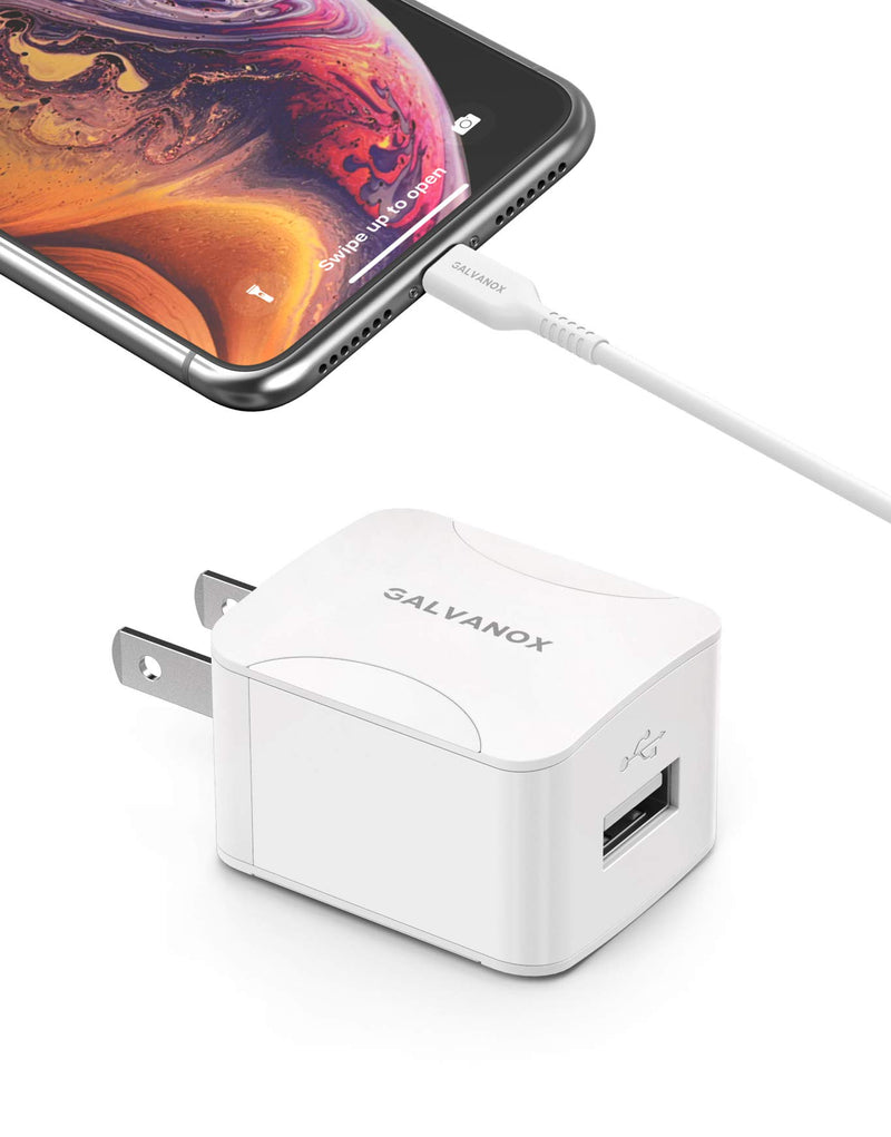 [Australia - AusPower] - Galvanox iPhone Charger with Wall Plug (10W Single Port) MFi Apple Certified Lightning to USB Cable Charging Cord and Outlet Power Adapter for iPhone 7/8 Plus/X/XR/Xs/11/12 Mini/13 Pro Max 