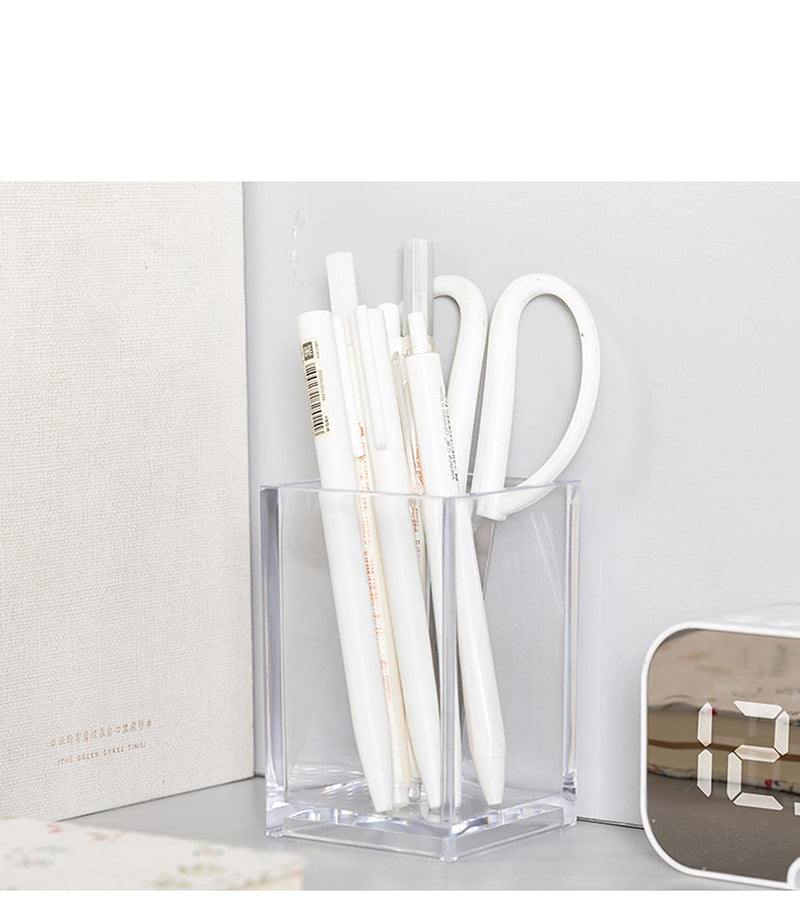 [Australia - AusPower] - 2 Pack Clear Acrylic Pencil Pen Holder Cup, Makeup Brush Holder Acrylic Desk Accessories 