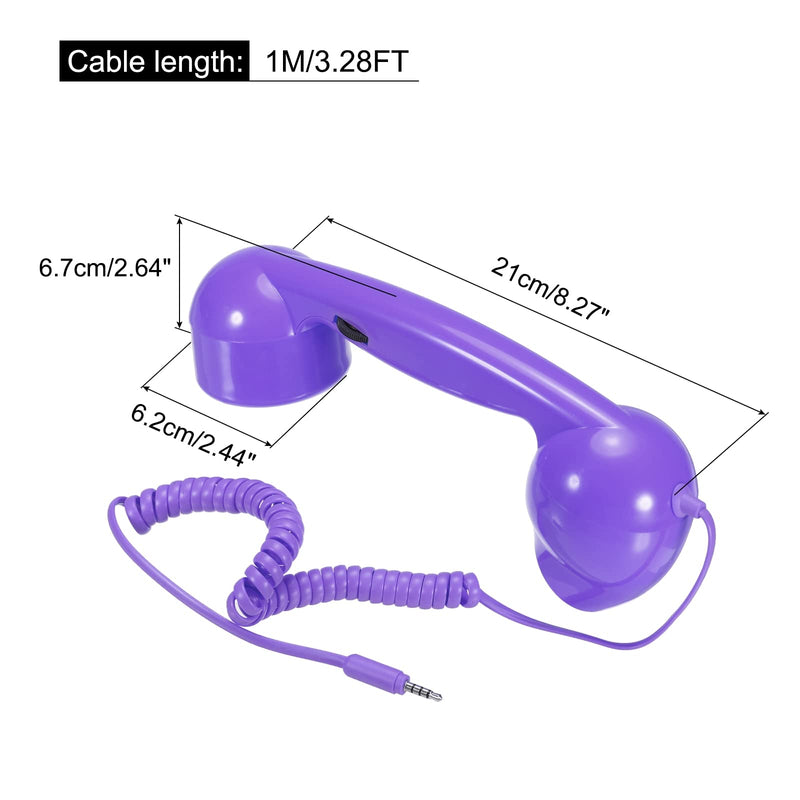 [Australia - AusPower] - MECCANIXITY 3.5mm Retro Telephone Handset Phone Telephone Receiver for Microphone Speaker Purple 