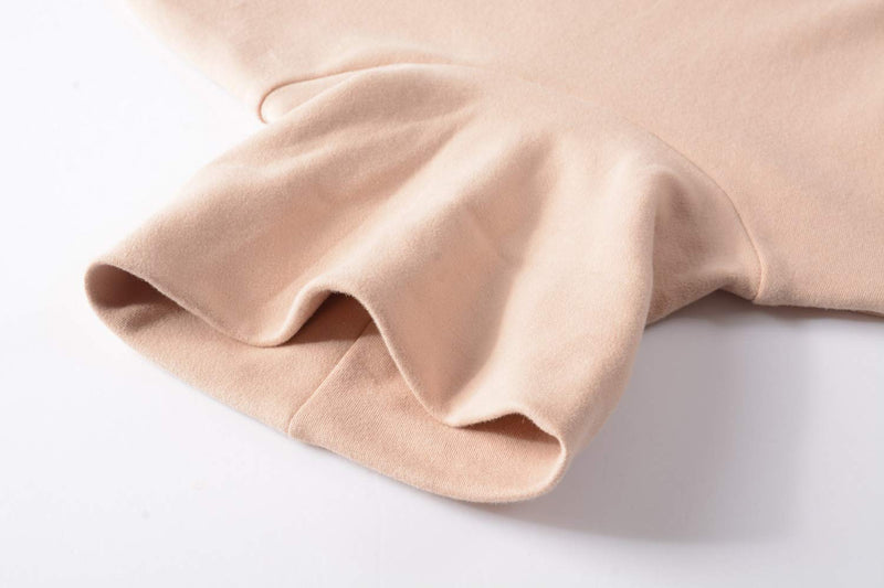 [Australia - AusPower] - HieasyFit Women's Soft Cotton Turtleneck Top Basic Pullover Sweater Beige Small 