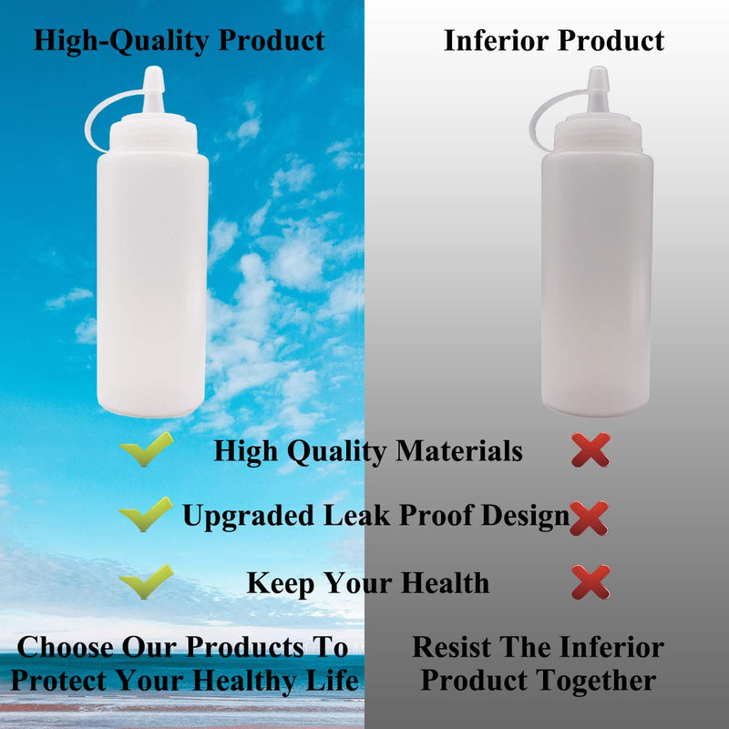 [Australia - AusPower] - Squeeze Bottle Condiment Squeeze Bottles Plastic ketchup Squeeze Squirt bottle For Sauce,BBQ, Dressing, Paint, Workshop, Pancake Art Dispenser 12 pack 8 OZ 8 OZ 12 PACK 