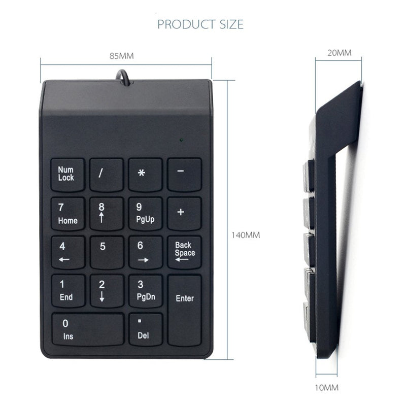 [Australia - AusPower] - Numeric Keypad,USB Numeric Keypad,Kadaon USB 18 Key Number Numeric Keypad Keyboard for Laptop/Notebook PC Computer 