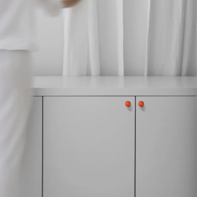 [Australia - AusPower] - BaiNong 6pcs Round Solid Cabinet Pulls Diameter 24mm Drawer Decorative Handle Colorful Children's Room Spherical Aluminum Simple Style knobs for Wardrobe Bathroom Cabinet Dresser Wine(Orange) Orange 