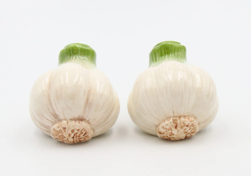 [Australia - AusPower] - Cosmos Gifts Garlic Salt and Pepper Set, Ceramic, 2-1/4-Inch 