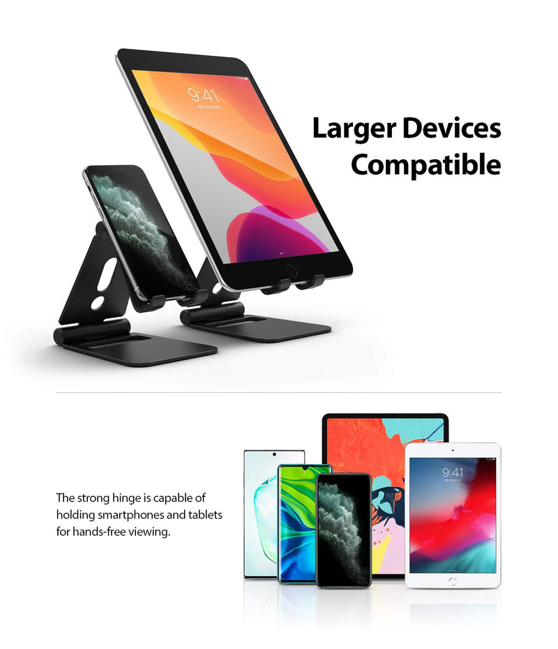 [Australia - AusPower] - Ringke Super Folding Stand, 2 in 1 Portable Smartphone & Smartwatch Stand Compatible with Galaxy Watch 4 / Watch 4 Classic, Galaxy Watch 3, Galaxy Watch Active 1/2 Black (Galaxy Watch) 