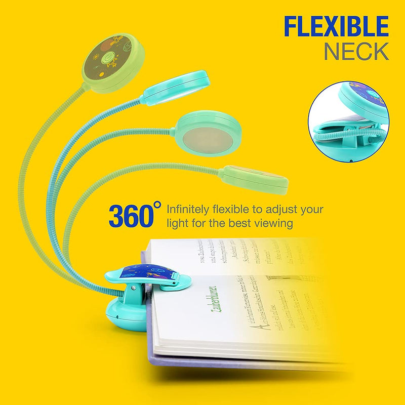 [Australia - AusPower] - Vekkia Cute Rechargeable 7 LED Eye-Care Book Light, Clip on Reading Lights for Reading in Bed, 3 Levels, 1.8oz Super Light Weight, Up to 40 Hours Reading. Great Gift for Kids & Readers (Blue) Blue 