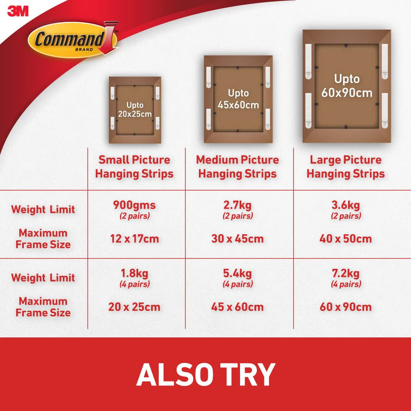 [Australia - AusPower] - Command White 12 lb Picture Hanging Strips, Decorate Damage-Free, Indoor Use (17201-4PK-ES) 