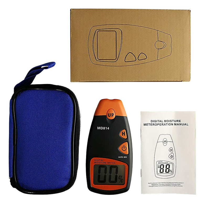 [Australia - AusPower] - AMTAST Digital MD814 Wood Moisture Meter Tester, 4 Pins Wood Trees Bamboos Moisture Detector with LCD Display, Measure Range 5% - 40% 