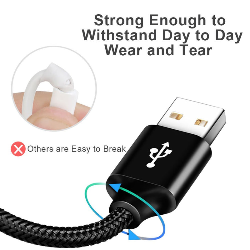 [Australia - AusPower] - 4 Short USB Type C Cables (9in/23cm) COSOOS Nylon Braided Fast Charge & Sync USB C to USB 3.0 Cables for Samsung Galaxy S21 20 S10 S9 S8 Note 10,9,8, Google Pixel,LG V20 G5 G6, Charging Station, usb-a to usb-c 