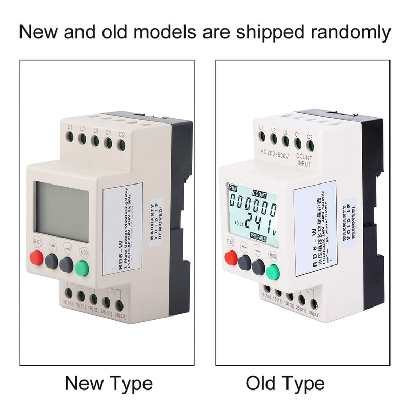 [Australia - AusPower] - YWBL-WH RD6-W LCD Display Under Over Voltage Phase Sequence Protector 3 Phase Voltage Monitor Relay 208-480VAC 