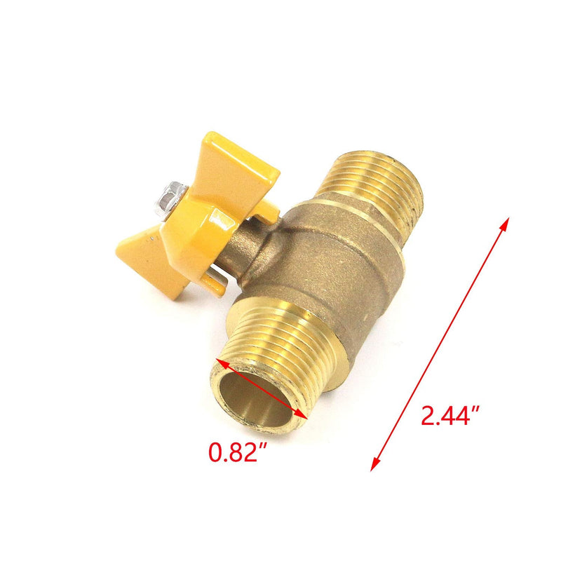 [Australia - AusPower] - T Tulead Brass Ball Valve Mini Valve Gas Ball Valve Male x Male 1/2-Inch NPT Threaded Ball Valve Male to Male 