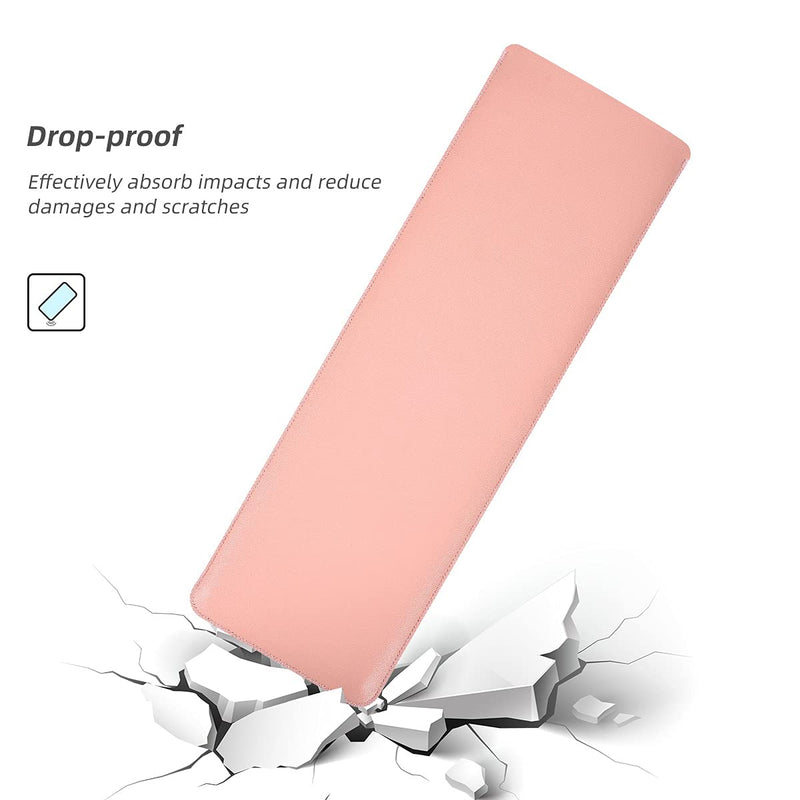 [Australia - AusPower] - CaseBuy PU Leather Keyboard Sleeve Compatible with Apple 2022 Mac Studio Magic & iMac M1 Chip Magic Keyboard with Numeric Keypad A2520 & A1843 MQ052LL Keyboard Protective Bag Cover Pouch, Pink 