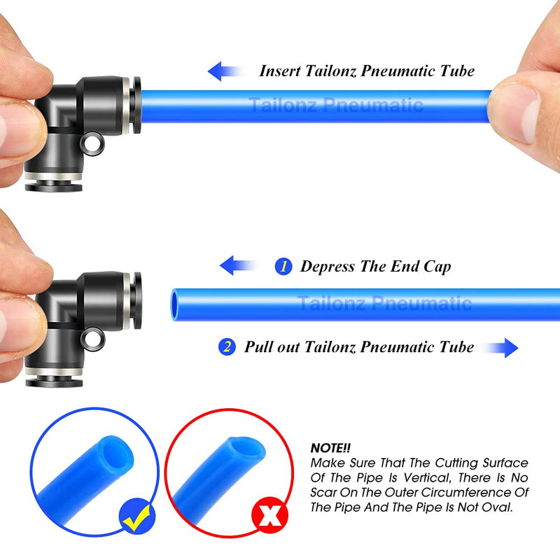 [Australia - AusPower] - TAILONZ PNEUMATIC Black Elbow 3/8 inch Tube OD Push to Connect Tube Fittings Push Lock PV-3/8 (Pack of 10) 3/8"OD 