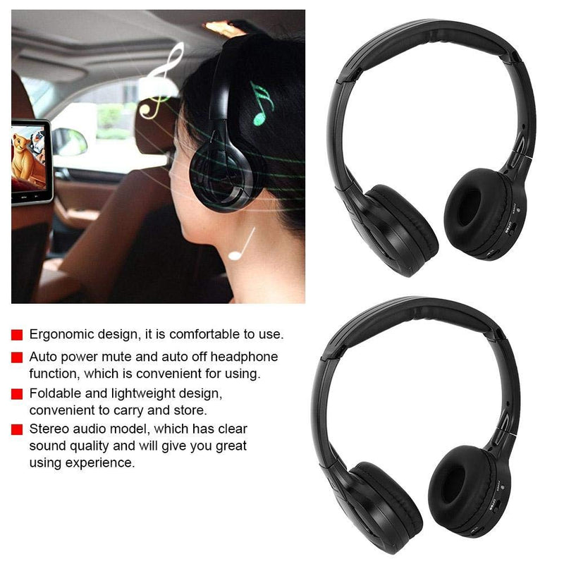 [Australia - AusPower] - Suuonee Infrared Earphone, 2 Channel Cordless Infrared IR Stereo Audio Headphone Earphone for Car Headrest DVD 