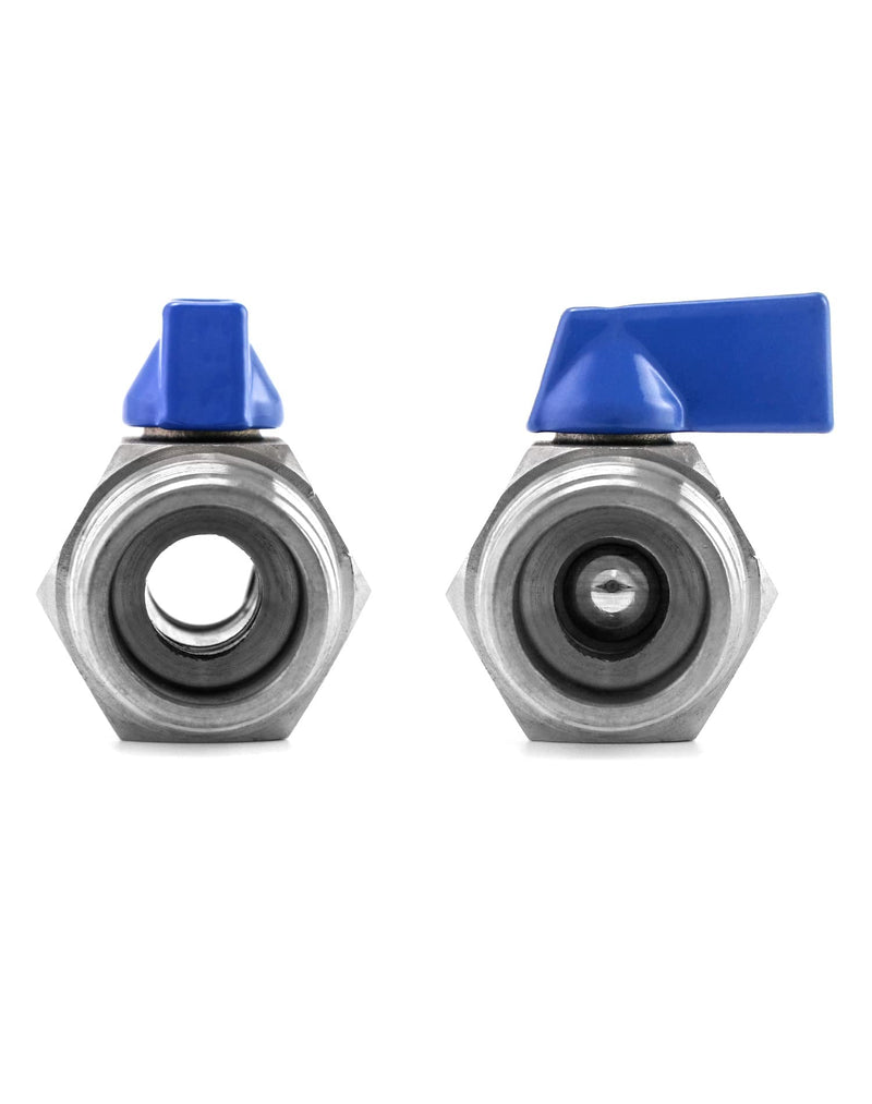 [Australia - AusPower] - QWORK Mini Ball Valve, 2 Pack 3/4" NPT Female and Male Thread 304 Stainless Steel Shut-Off Valve 3/4" Female&Male 