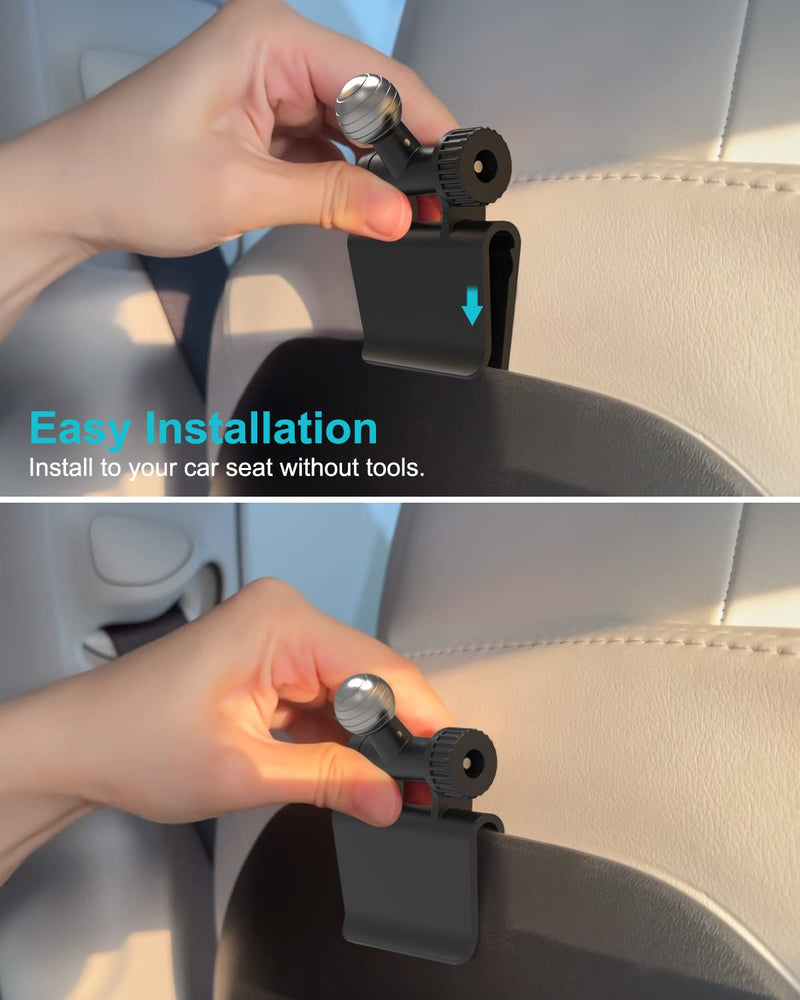 [Australia - AusPower] - Aozcu Back Seat Tablet Mount for Tesla, 360° Adjustable Model 3/Y Headrest iPad Holder for Kids, Model Y Rear Seat Phone Stand for iPad Pro Air Mini, Galaxy Tab, Fire hd, Switch, iPhone,4-12.9" Device 