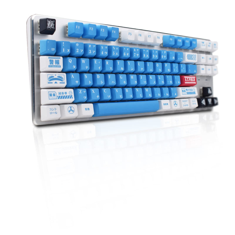 [Australia - AusPower] - Keycaps Lilith, MOLGRIA 129 Set Blue and White Keycaps for Gaming Keyboard, PBT Cherry Profile Dye Sublimation Keycaps with Keycap Puller for Gateron Kailh Cherry MX 104/87/74/61 60% Keyboard Lilith-129 