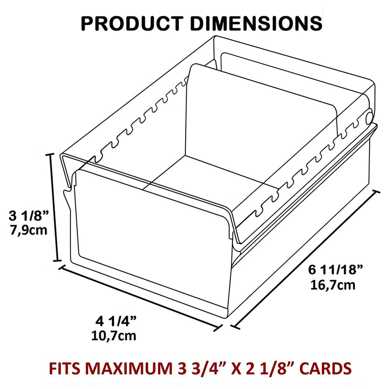 [Australia - AusPower] - Acrimet Index Business Card Size File Holder Organizer Metal Base Heavy Duty (AZ Index Cards and Divider Included) (White Color with Clear Crystal Plastic Lid Cover) 