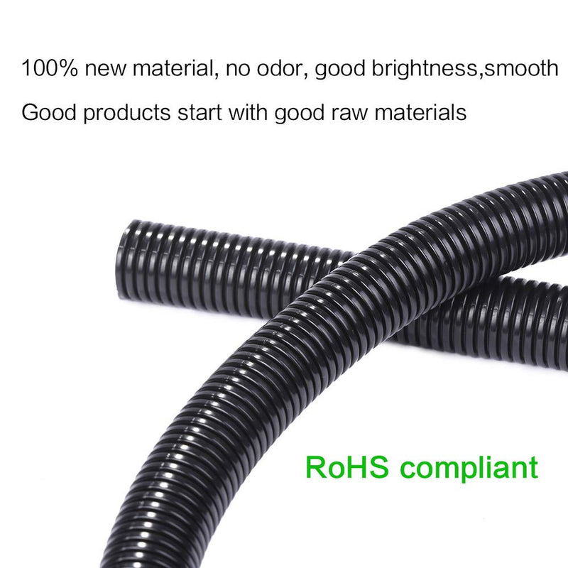 [Australia - AusPower] - Alex Tech 10ft â€“ 1/2 inch Split Wire Loom Tubing Wire Conduit â€“ Black 1/2"-10ft 