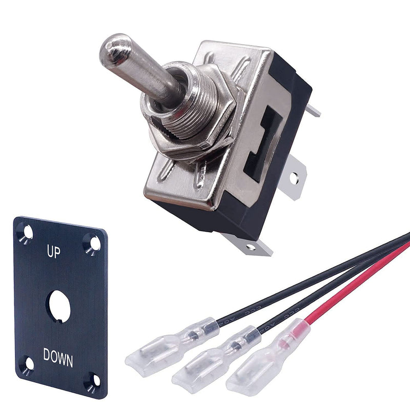 [Australia - AusPower] - weideer Toggle Switch with UP/Down Panel Momentary 16A 250V (ON)/Off/(ON) 3 pin Heavy Duty Toggle Switch with Waterproof Cap and Wires for RV Car Boat E-TEN-123-M-X-B 
