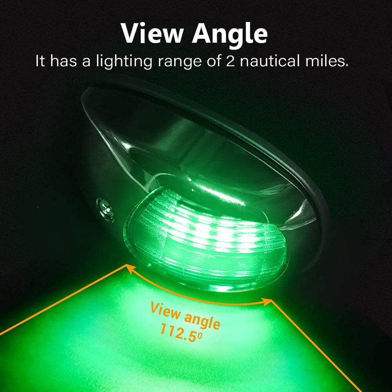 [Australia - AusPower] - Obcursco LED Boat Navigation Lights, Boat Bow Light, Marine Boat Navigation lamp. Perfect for Pontoon, Skeeter, Power Boat and Skiff (Electroplate silver) Electroplate silver 