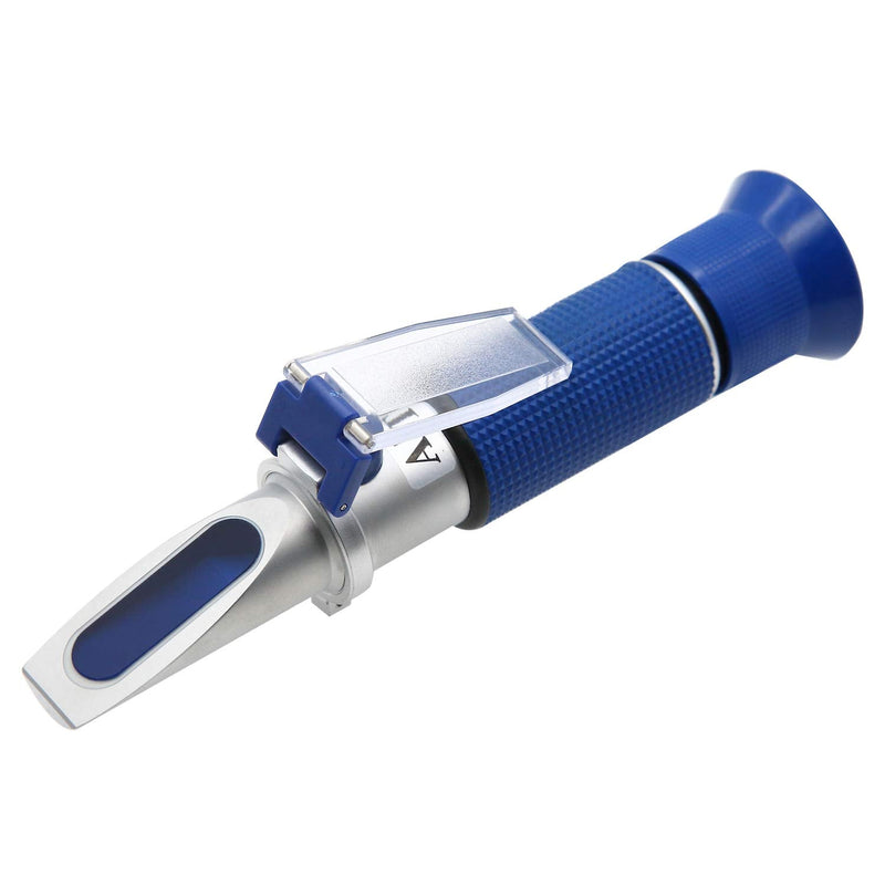 [Australia - AusPower] - AMTAST Handheld Beer Refractometer Brix Refractometer Wine Refractometer Tester ATC Dual Scale-Brix 0-32% Specific Gravity 1.000-1.120, Made of Copper (Not Cheap Aluminum) 