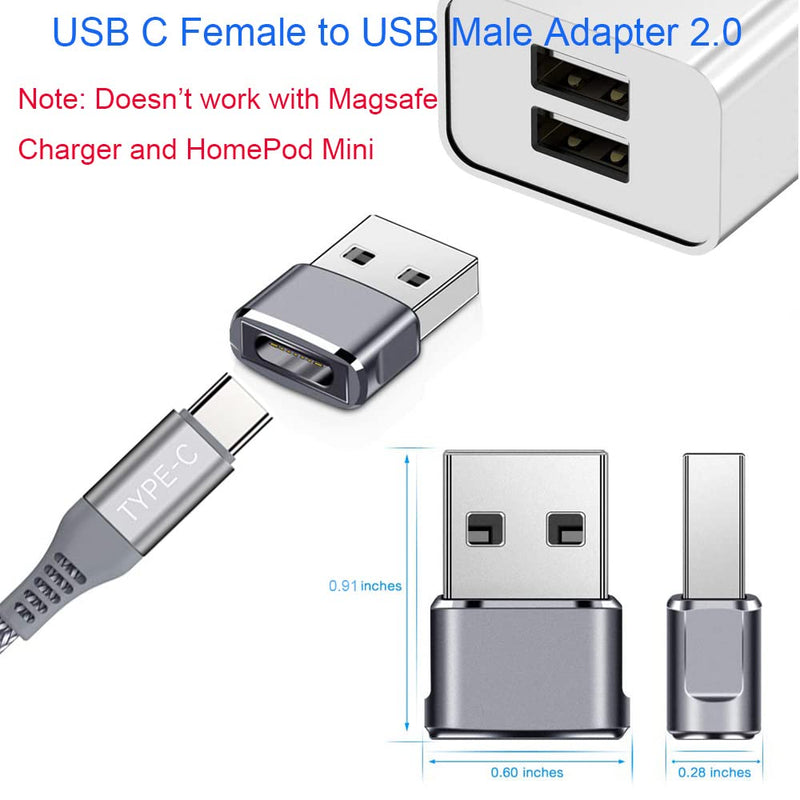[Australia - AusPower] - USB C Female to USB Male Adapter 2Pack and Micro USB to USB C Adapter 4Pack 