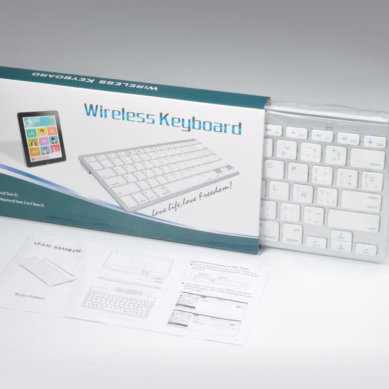 [Australia - AusPower] - Spanish Keyboard, 78-Key Spanish Wireless Bluetooth Ultra Slim Keyboard Portable Keyboard Compatible with Windows 2000, NT, XP, Vista, Mac iOS. 