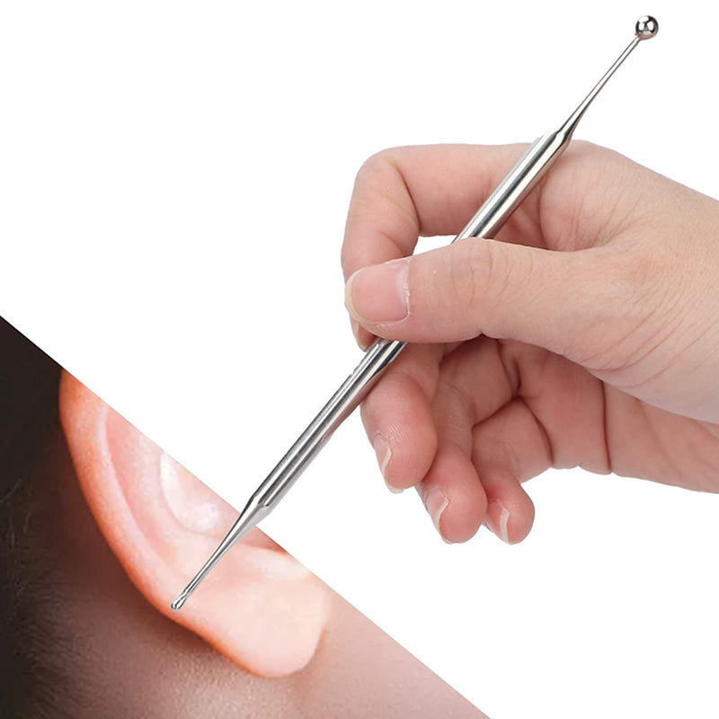 [Australia - AusPower] - Dual Head Facial Reflexology Tools, Stainless Steel Portable Ear Acupuncture Body Point Probe Massage Tool 
