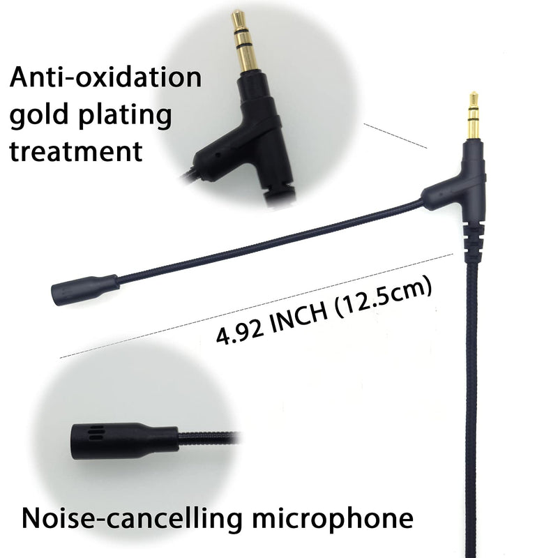 [Australia - AusPower] - Boom Mic,Noise Cancellation Mute Volume Control Replacement Mic for Game Console Station Headsets and PC Phone Meeting Communcation,3.5mm Audio 6.6Ft Extention Cable with 90 Degree Gaming Microphone 