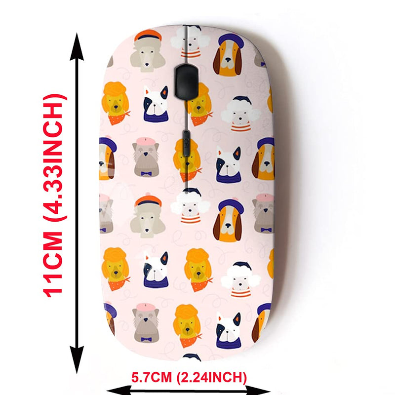 [Australia - AusPower] - 2.4G Wireless Mouse with Cute Pattern Design for All Laptops and Desktops with Nano Receiver - Various Dog Breeds French Dogs 