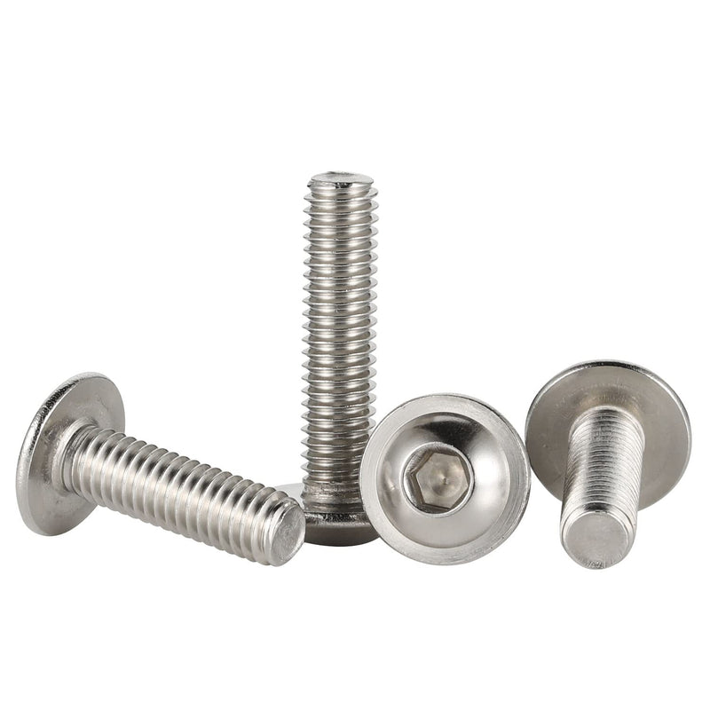 [Australia - AusPower] - M6-1.0 x 12mm Flanged Button Head Socket Cap Screw Bolts, 304 Stainless Steel 18-8, Allen Socket Drive, Bright Finish, Fully Machine Threaded, Pack of 25 M6-1.0 × 12MM (25 PCS) 