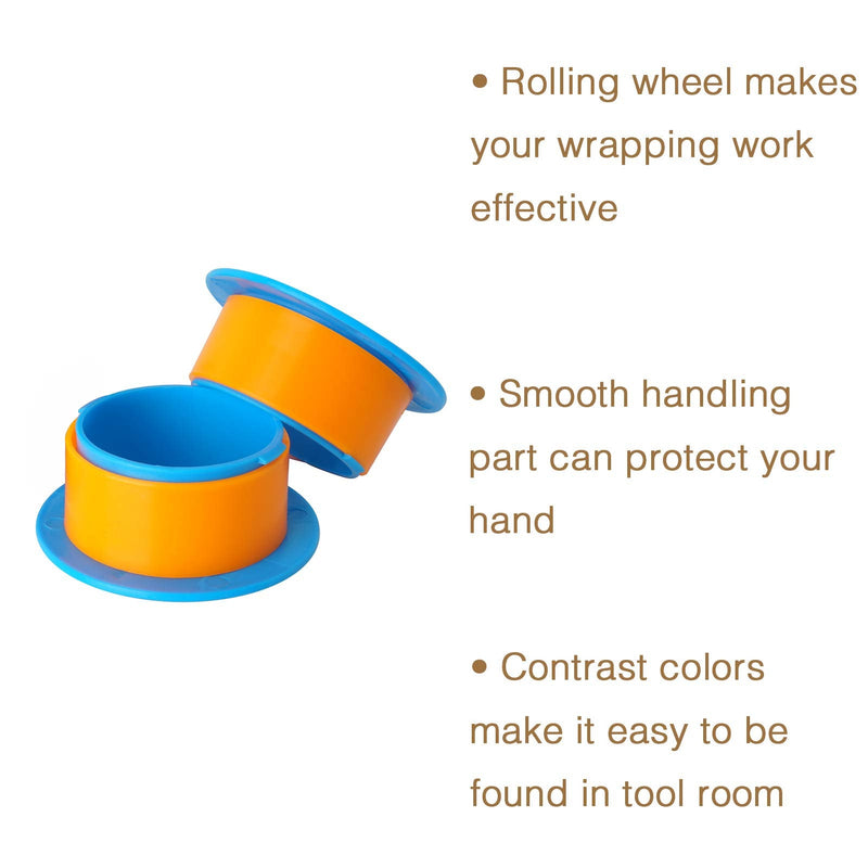 [Australia - AusPower] - OVOV Stretch Wrap Dispenser 2 Pair Plastic Hand Saver Fit for 3” Core Shrink Wrap Holder (Blue) Free Blue 