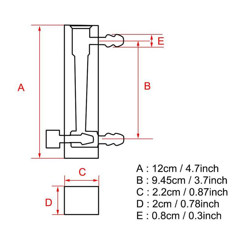 [Australia - AusPower] - LZQ-7 Flowmeter 1-10 LPM, Air Flow Meter with Control Valve Acrylic Oxygen/Air/Gas Flowmeter Measurement Tools 