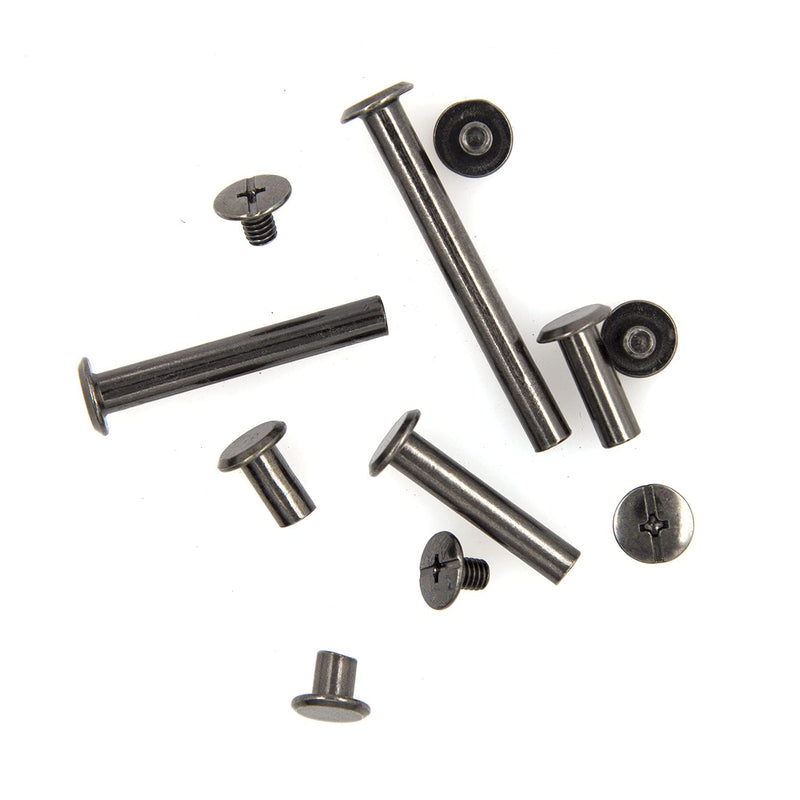 [Australia - AusPower] - Alloypro 120 Pcs (60 Pair) M5 x 6/10/15/25/35/45 Black Phillips Chicago Screws Binding Screw Posts,Scrapbook Photo Albums Binding Screws Assorted Kit 6 Sizes for Leather Saddles Purses Belt Repair Black M5x6/10/15/25/35/45 