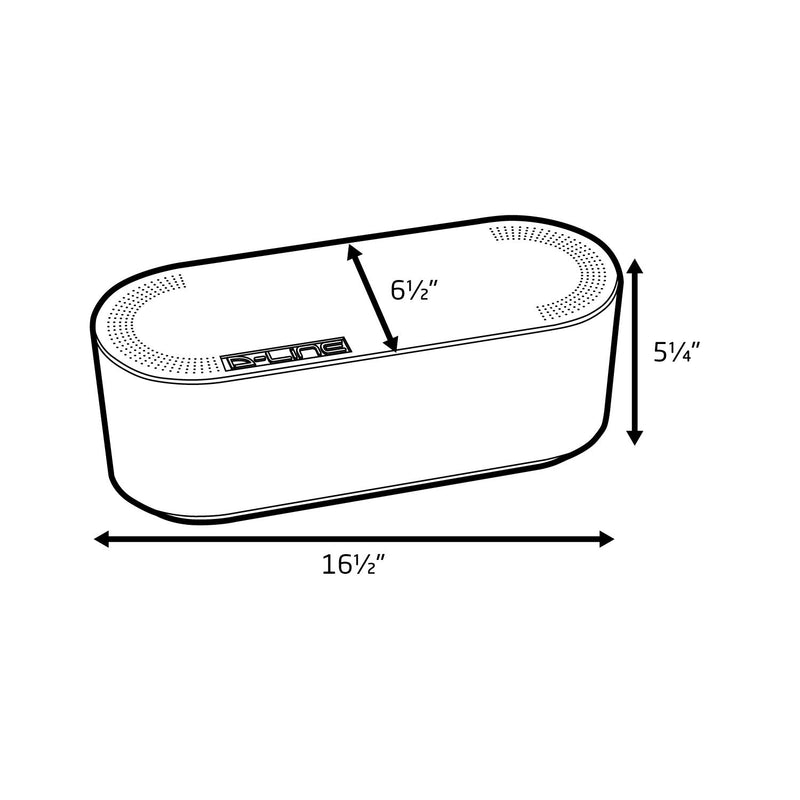 [Australia - AusPower] - D-Line Cable Management Box, Cord Organizer Box to Hide & Conceal Power Strips, Desk Cable Management Solution, Made from Electrically Safe ABS Material - 16.5" (L) x 6.5" (W) 5.25" (H) - White Large 