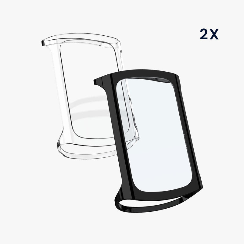 [Australia - AusPower] - kwmobile Case Compatible with Fitbit Charge 5 (Set of 2) - Smart Watch/Fitness Tracker Cover - Transparent/Black transparent / black 